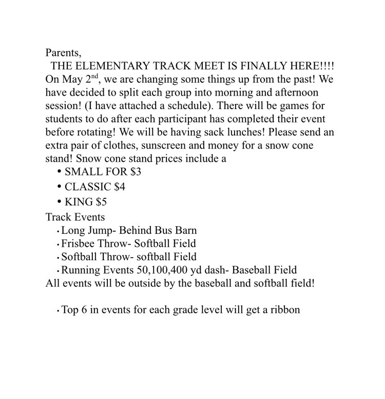 track meet letter